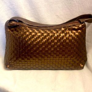 Copper/Brown Woven clutch/handbag